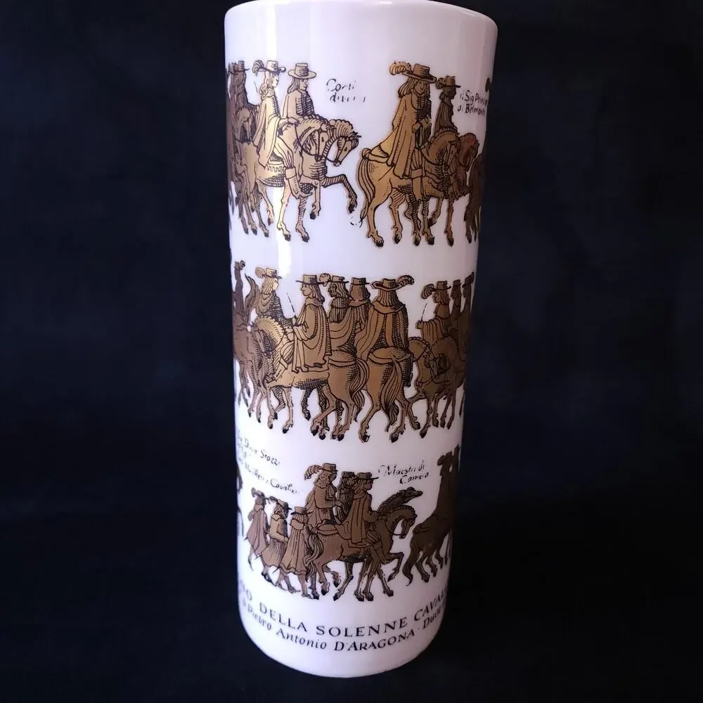 Rare Vintage Gerold Porzellan Bavaria Gilt Porcelain West Germany Crusade Vase